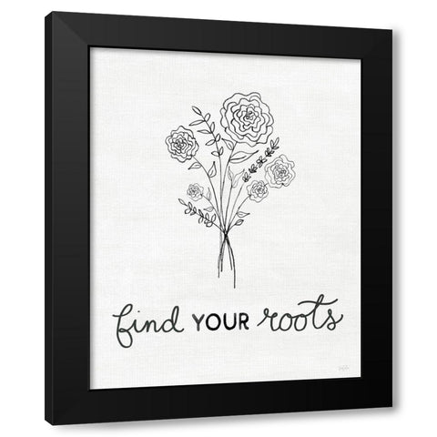 Find Your Roots Sketch Black Modern Wood Framed Art Print with Double Matting by Carpentieri, Natalie