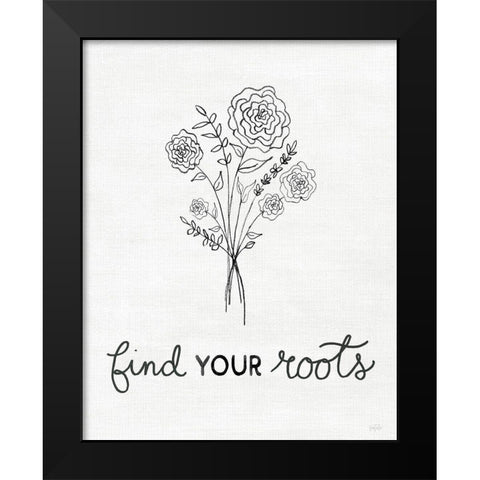 Find Your Roots Sketch Black Modern Wood Framed Art Print by Carpentieri, Natalie
