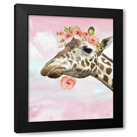 Floral Fun II Black Modern Wood Framed Art Print with Double Matting by Nan