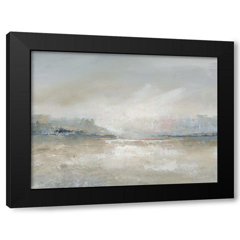 Horizon Haze Black Modern Wood Framed Art Print with Double Matting by Nan