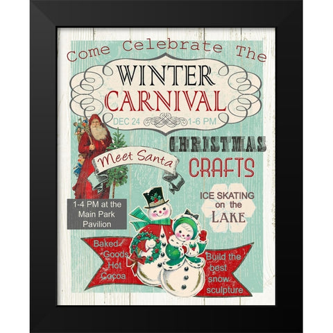 Bright Christmas Carnival Black Modern Wood Framed Art Print by Robinson, Carol