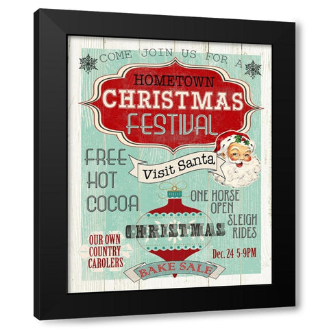 Bright Christmas Festival Black Modern Wood Framed Art Print by Robinson, Carol