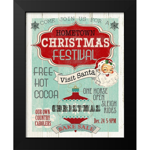 Bright Christmas Festival Black Modern Wood Framed Art Print by Robinson, Carol