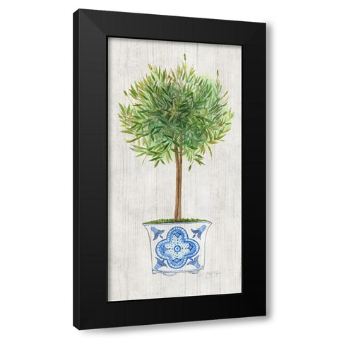 Rosemary Topiary Black Modern Wood Framed Art Print with Double Matting by Tava Studios