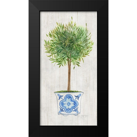 Rosemary Topiary Black Modern Wood Framed Art Print by Tava Studios