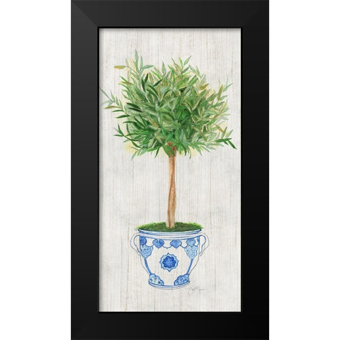 Sage Topiary Black Modern Wood Framed Art Print by Tava Studios