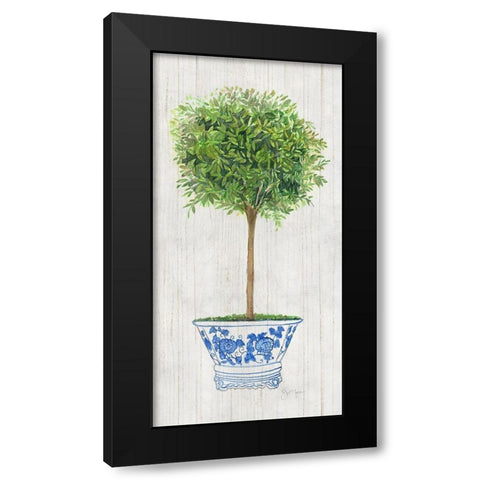 Thyme Topiary Black Modern Wood Framed Art Print with Double Matting by Tava Studios