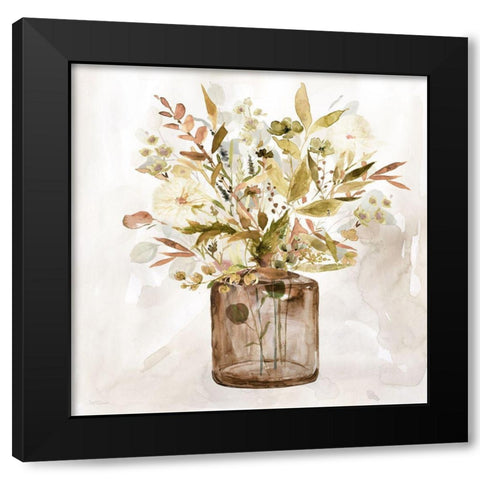 Earthy Garden I Black Modern Wood Framed Art Print with Double Matting by Robinson, Carol