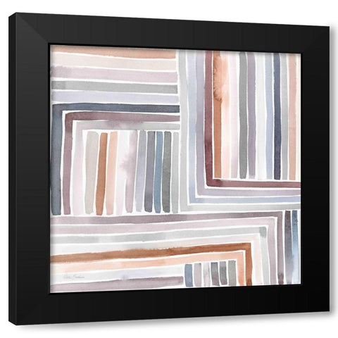 Abstract Line I Black Modern Wood Framed Art Print with Double Matting by Brockmon, Kristen