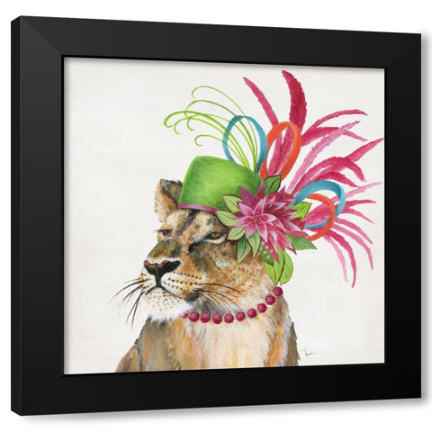 Royale Lion Black Modern Wood Framed Art Print with Double Matting by Tava Studios
