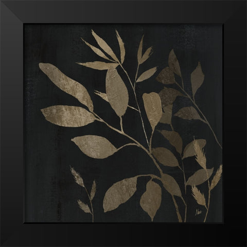 Noir and Natural Leaves II Black Modern Wood Framed Art Print by Nan