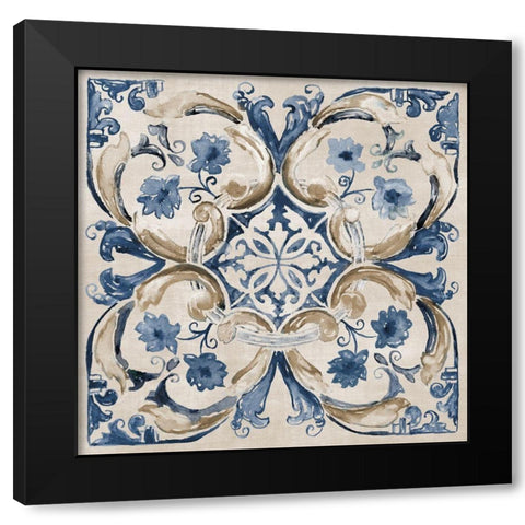 Moroccan Tile I Black Modern Wood Framed Art Print by Nan