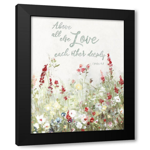 Love Meadow Black Modern Wood Framed Art Print with Double Matting by Swatland, Sally