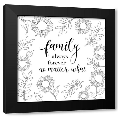 Family Always Forever Black Modern Wood Framed Art Print with Double Matting by Carpentieri, Natalie