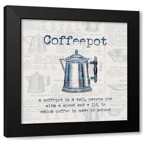 Coffeepot Black Modern Wood Framed Art Print by Jill, Susan