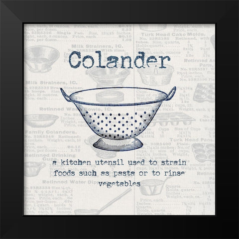Colander Black Modern Wood Framed Art Print by Jill, Susan