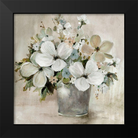 Morning Floral Light Black Modern Wood Framed Art Print by Robinson, Carol