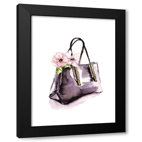 Handbag With Flower Black Modern Wood Framed Art Print with Double Matting by Chang, Stella