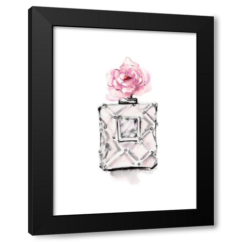 Perfume Bottle Black Modern Wood Framed Art Print by Chang, Stella