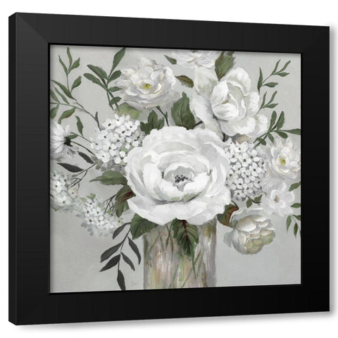 White Beauties Black Modern Wood Framed Art Print with Double Matting by Nan