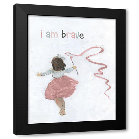 Girl Catching Wind Black Modern Wood Framed Art Print with Double Matting by Swatland, Sally