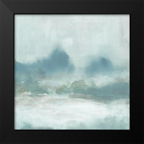 Softly Raining Black Modern Wood Framed Art Print by Robinson, Carol