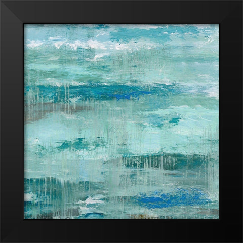 Teal Abstraction I Black Modern Wood Framed Art Print by Nan