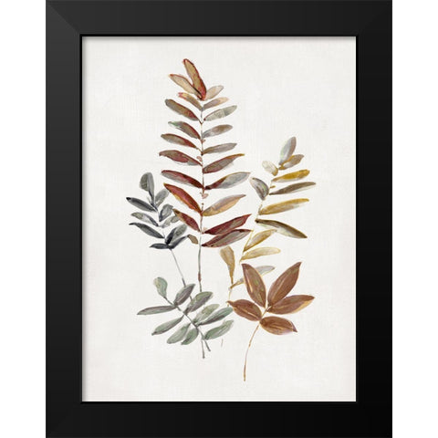 Autumn Leaves I Black Modern Wood Framed Art Print by Swatland, Sally