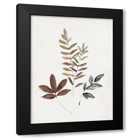 Autumn Leaves II Black Modern Wood Framed Art Print with Double Matting by Swatland, Sally