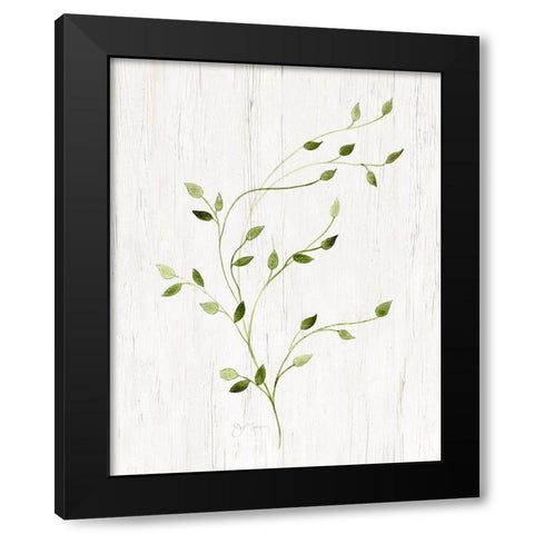 Windblown Leaves I Black Modern Wood Framed Art Print with Double Matting by Tava Studios