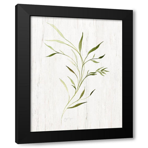 Windblown Leaves II Black Modern Wood Framed Art Print with Double Matting by Tava Studios