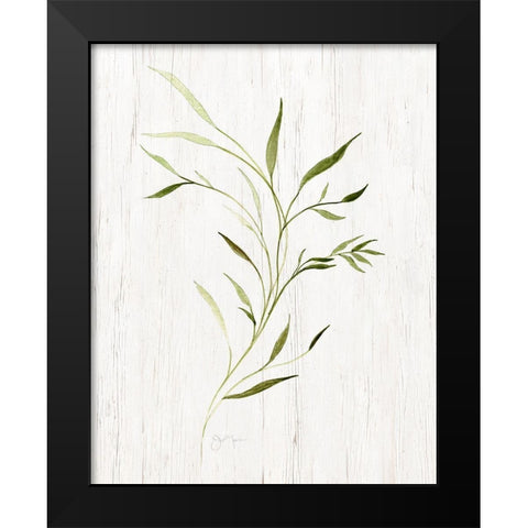 Windblown Leaves II Black Modern Wood Framed Art Print by Tava Studios