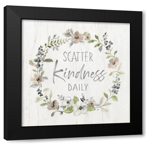 Scatter Kindness Black Modern Wood Framed Art Print with Double Matting by Nan