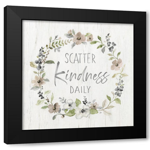 Scatter Kindness Black Modern Wood Framed Art Print by Nan