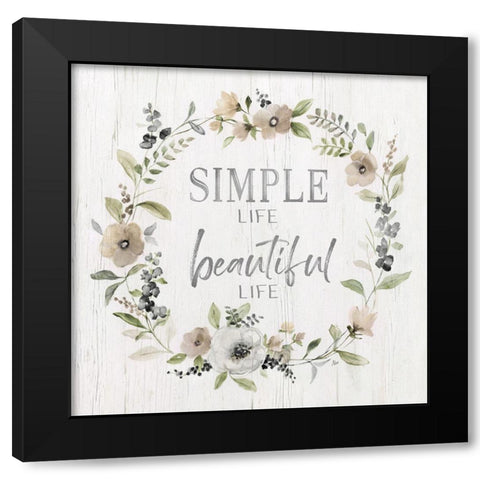 Simple Life Black Modern Wood Framed Art Print with Double Matting by Nan