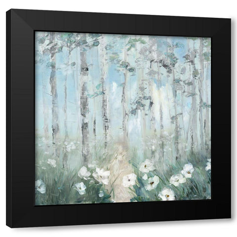 Magical Birch Grove Black Modern Wood Framed Art Print with Double Matting by Swatland, Sally