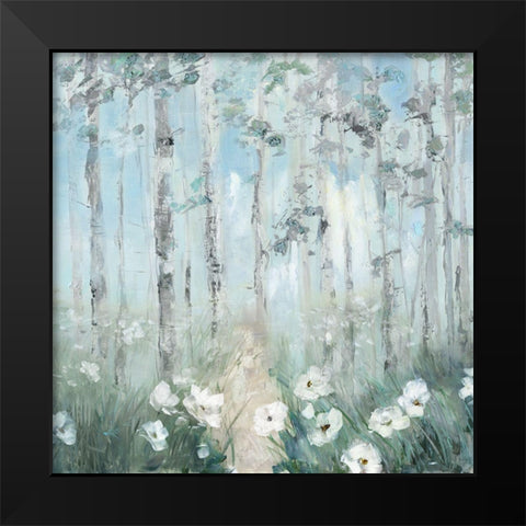 Magical Birch Grove Black Modern Wood Framed Art Print by Swatland, Sally