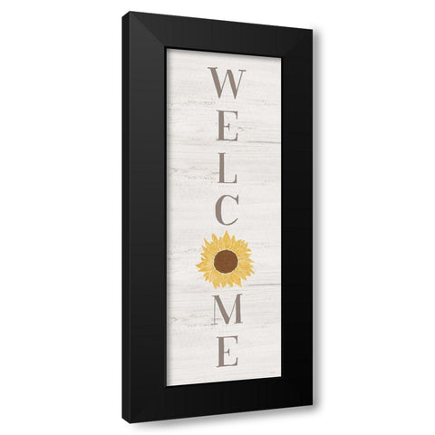 Sunflower Welcome Black Modern Wood Framed Art Print by Carpentieri, Natalie