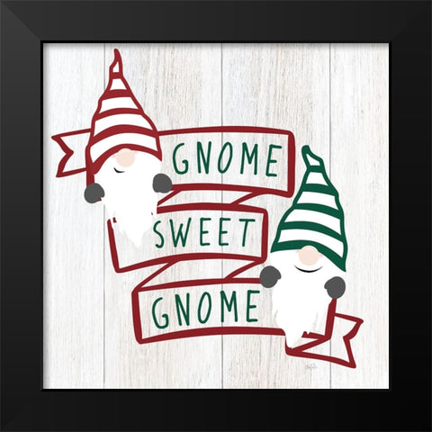 Gnome Sweet Gnome Black Modern Wood Framed Art Print by Carpentieri, Natalie