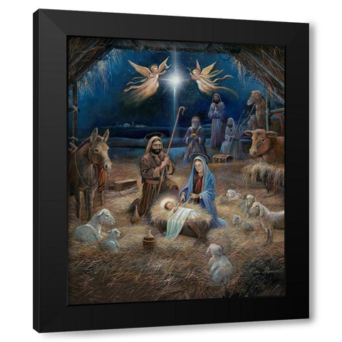 Silent Night Black Modern Wood Framed Art Print with Double Matting by Manning, Ruane
