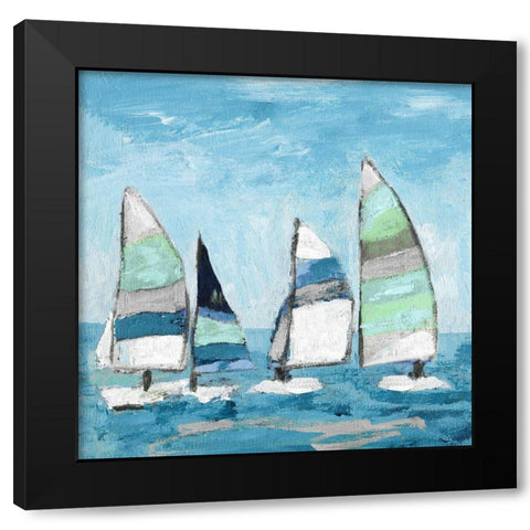 Seaglass Sails I Black Modern Wood Framed Art Print by Craven, Katrina