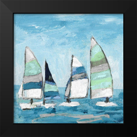 Seaglass Sails I Black Modern Wood Framed Art Print by Craven, Katrina