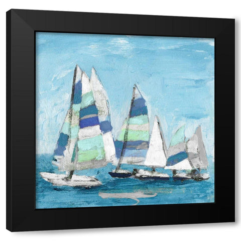 Seaglass Sails III Black Modern Wood Framed Art Print by Craven, Katrina