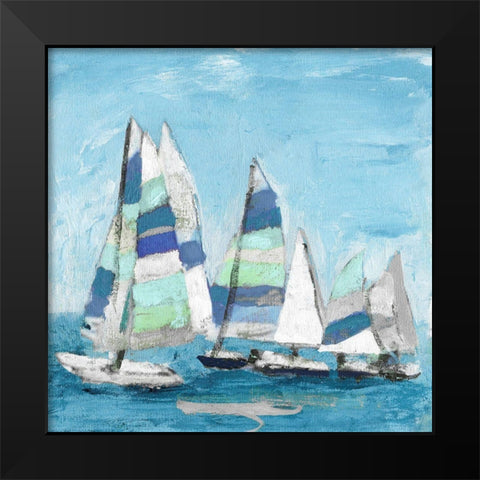Seaglass Sails III Black Modern Wood Framed Art Print by Craven, Katrina