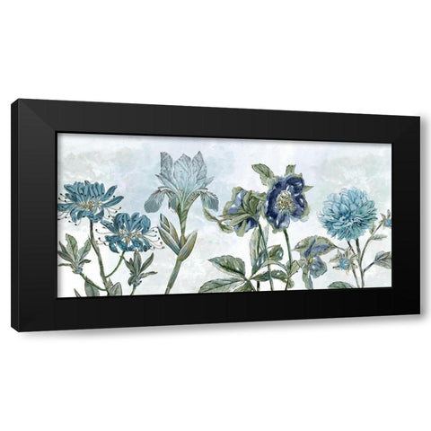 Vintage Shades Of Blue Black Modern Wood Framed Art Print by Nan