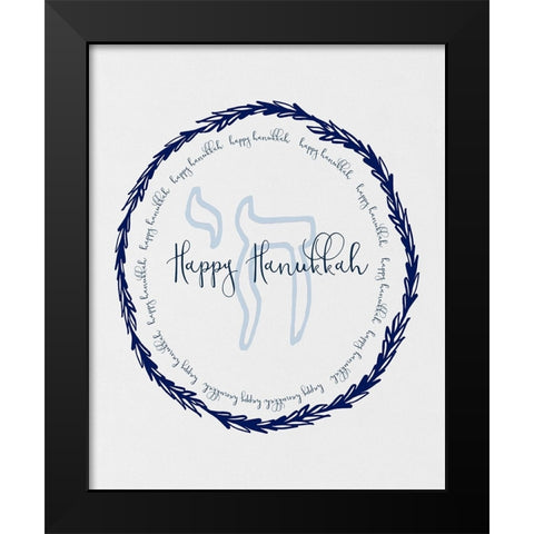 Hanukkah Go Round Black Modern Wood Framed Art Print by Jill, Susan