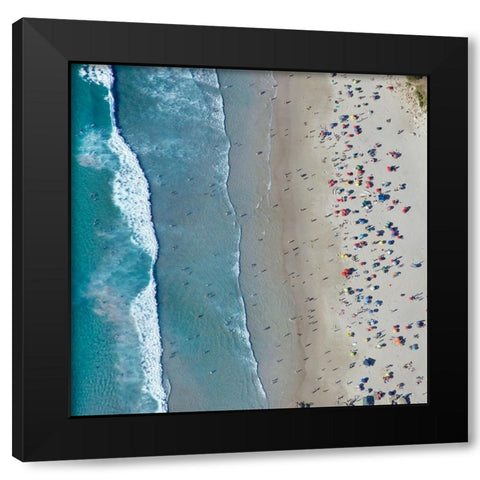 Aerial Beach Black Modern Wood Framed Art Print by Delimont, Danita