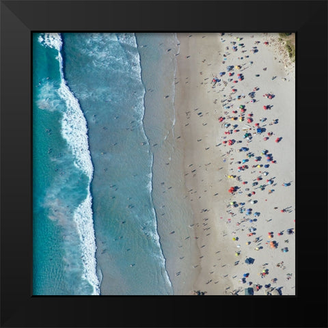Aerial Beach Black Modern Wood Framed Art Print by Delimont, Danita
