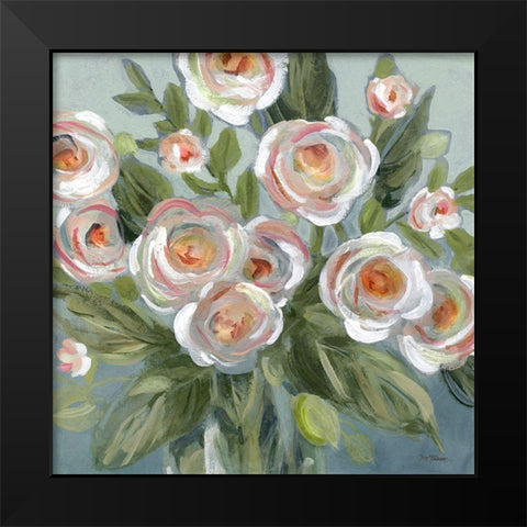 Casual Blossoms Black Modern Wood Framed Art Print by Robinson, Carol