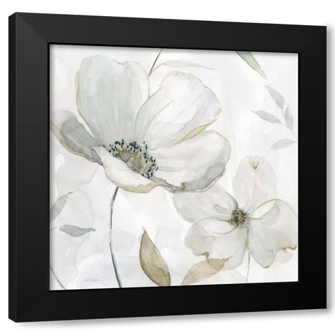 White Whispers I Black Modern Wood Framed Art Print with Double Matting by Robinson, Carol